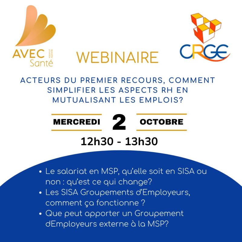 Acteurs du premier recours, comment simplifier les aspects RH en mutualisant les emplois ? 